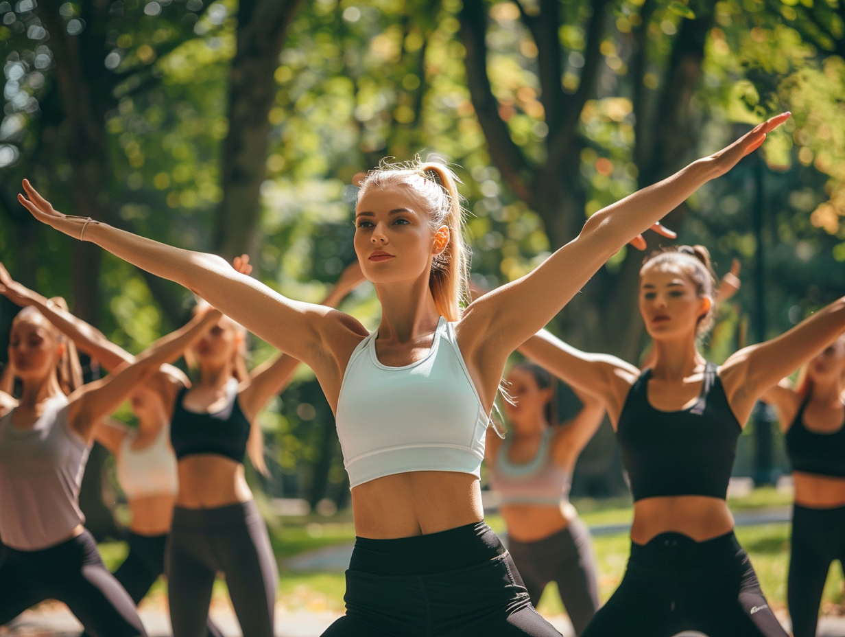 Люди різного віку займаються активністю на природі